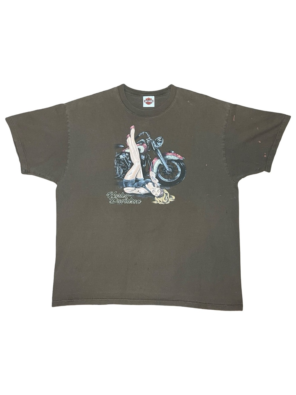 Vintage Harley Davidson Motorcycles San Diego California Tee Shirt Brown Biker